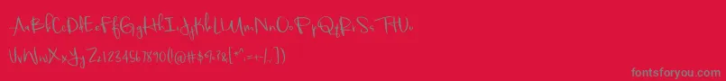 Beautiful Things Demo-Schriftart – Graue Schriften auf rotem Hintergrund