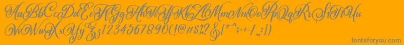 BeautifulLovina Regular-Schriftart – Graue Schriften auf orangefarbenem Hintergrund