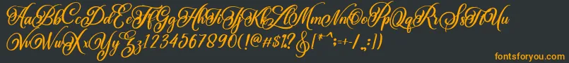 BeautifulLovina Regular Font – Orange Fonts on Black Background