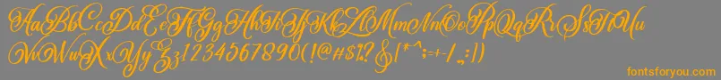 BeautifulLovina Regular-Schriftart – Orangefarbene Schriften auf grauem Hintergrund