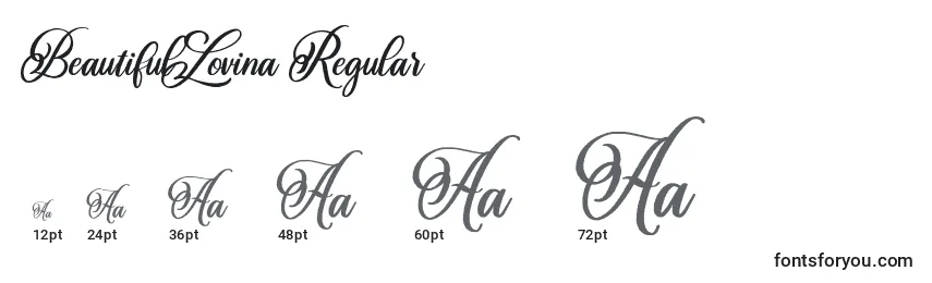 BeautifulLovina Regular Font Sizes
