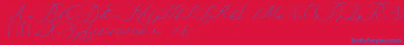 beauty angelique-Schriftart – Blaue Schriften auf rotem Hintergrund