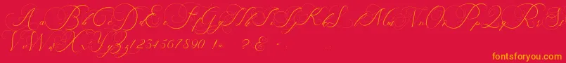 beauty angelique Font – Orange Fonts on Red Background