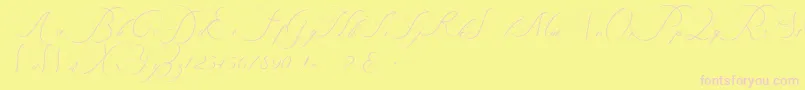 beauty angelique-Schriftart – Rosa Schriften auf gelbem Hintergrund