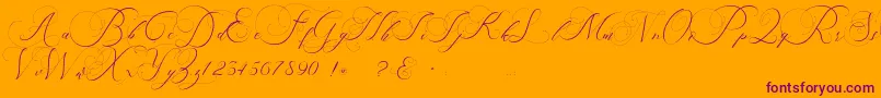 beauty angelique-Schriftart – Violette Schriften auf orangefarbenem Hintergrund