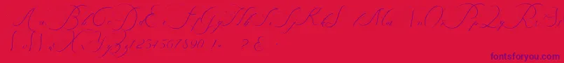 beauty angelique Font – Purple Fonts on Red Background