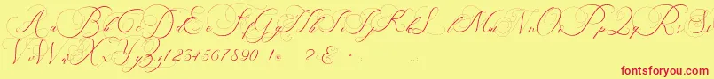 Шрифт beauty angelique – красные шрифты на жёлтом фоне