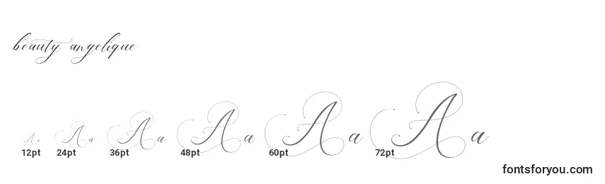Размеры шрифта Beauty angelique