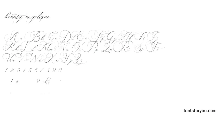 Beauty angelique (120906)フォント–アルファベット、数字、特殊文字