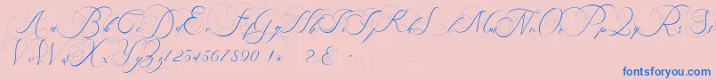 Czcionka beauty angelique – niebieskie czcionki na różowym tle