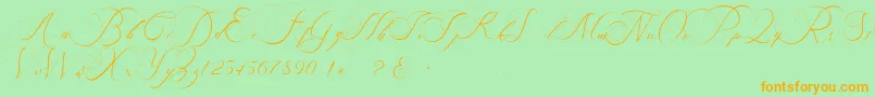 beauty angelique-Schriftart – Orangefarbene Schriften auf grünem Hintergrund