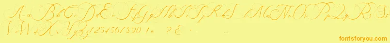 beauty angelique Font – Orange Fonts on Yellow Background