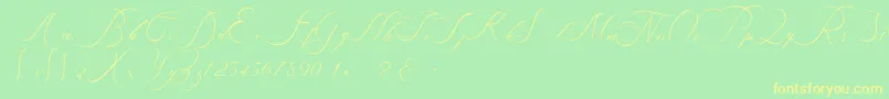 beauty angelique Font – Yellow Fonts on Green Background