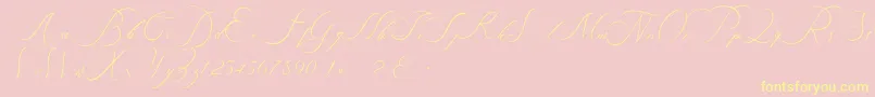 beauty angelique-Schriftart – Gelbe Schriften auf rosa Hintergrund