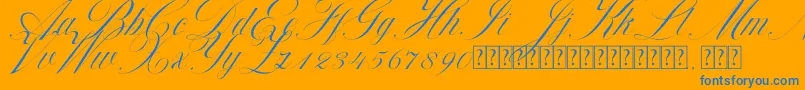 Beauty Athena Font – Blue Fonts on Orange Background