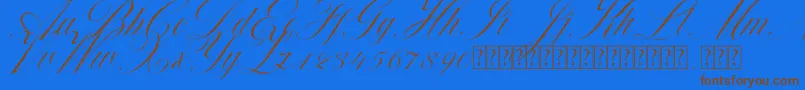 Beauty Athena-Schriftart – Braune Schriften auf blauem Hintergrund