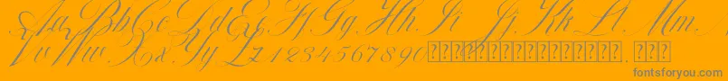 Beauty Athena-Schriftart – Graue Schriften auf orangefarbenem Hintergrund