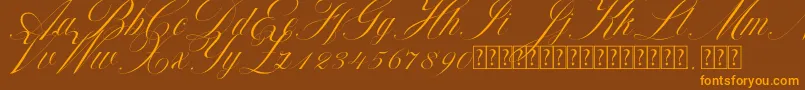 Beauty Athena Font – Orange Fonts on Brown Background