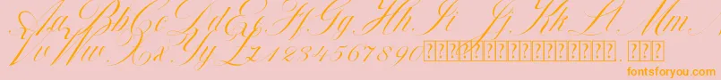 Beauty Athena-Schriftart – Orangefarbene Schriften auf rosa Hintergrund