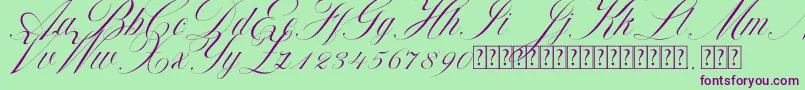 Beauty Athena Font – Purple Fonts on Green Background