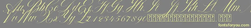 Beauty Athena Font – Yellow Fonts on Gray Background