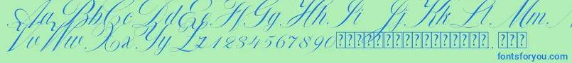 Beauty Athena Font – Blue Fonts on Green Background