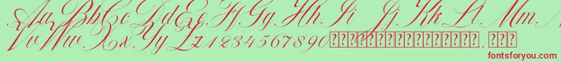 Beauty Athena Font – Red Fonts on Green Background