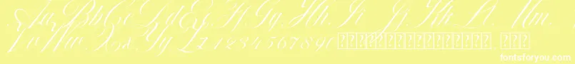 Fonte Beauty Athena – fontes brancas em um fundo amarelo