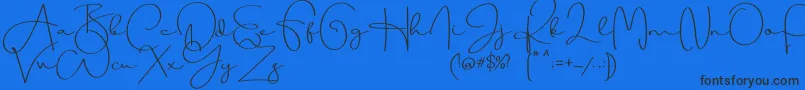 フォントBeauty Dream – 黒い文字の青い背景