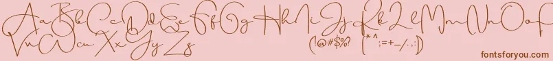 Beauty Dream Font – Brown Fonts on Pink Background