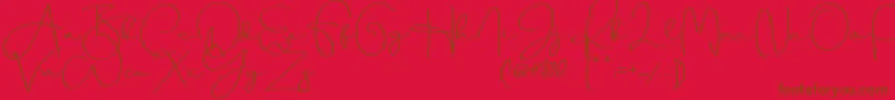 Beauty Dream Font – Brown Fonts on Red Background