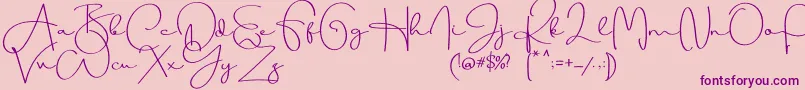 Beauty Dream Font – Purple Fonts on Pink Background