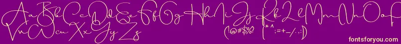 Beauty Dream Font – Yellow Fonts on Purple Background