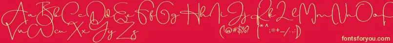 Beauty Dream Font – Yellow Fonts on Red Background