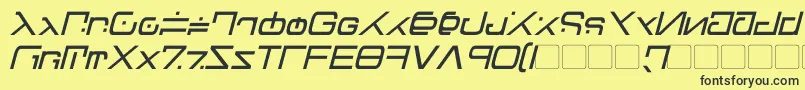 GreenMartianItalic-fontti – mustat fontit keltaisella taustalla