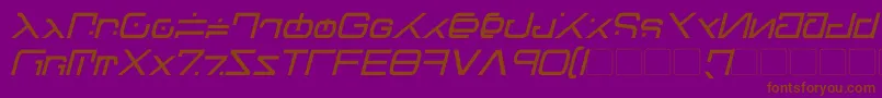 Fonte GreenMartianItalic – fontes marrons em um fundo roxo
