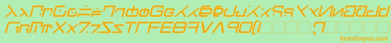 GreenMartianItalic Font – Orange Fonts on Green Background