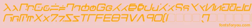 GreenMartianItalic Font – Orange Fonts on Pink Background