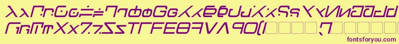 GreenMartianItalic Font – Purple Fonts on Yellow Background