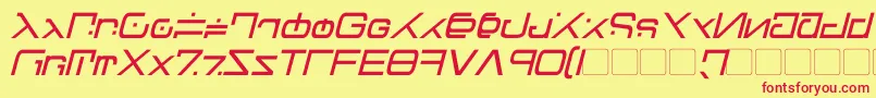 GreenMartianItalic-Schriftart – Rote Schriften auf gelbem Hintergrund