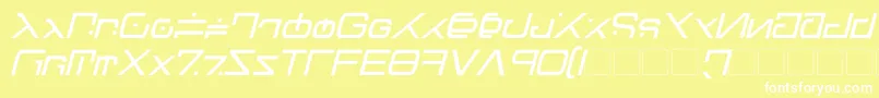 Czcionka GreenMartianItalic – białe czcionki na żółtym tle