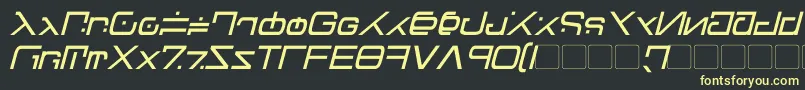 GreenMartianItalic Font – Yellow Fonts on Black Background