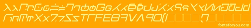 GreenMartianItalic-fontti – keltaiset fontit oranssilla taustalla