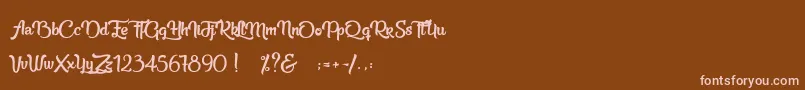 Beauty in the Ordinary-Schriftart – Rosa Schriften auf braunem Hintergrund