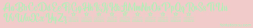 Beauty Mountains Personal Use-Schriftart – Grüne Schriften auf rosa Hintergrund