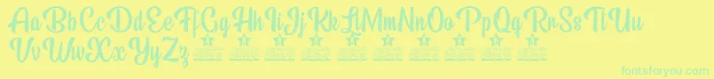 Beauty Mountains Personal Use-Schriftart – Grüne Schriften auf gelbem Hintergrund