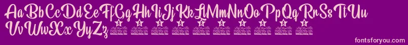 Beauty Mountains Personal Use Font – Pink Fonts on Purple Background