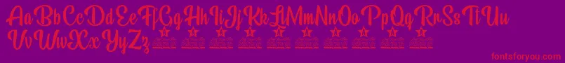 Lisätietoja Beauty Mountains Personal Use-fontista Beauty Mountains Personal Use-fontti – punaiset fontit violetilla taustalla