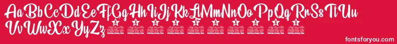 Beauty Mountains Personal Use Font – White Fonts on Red Background