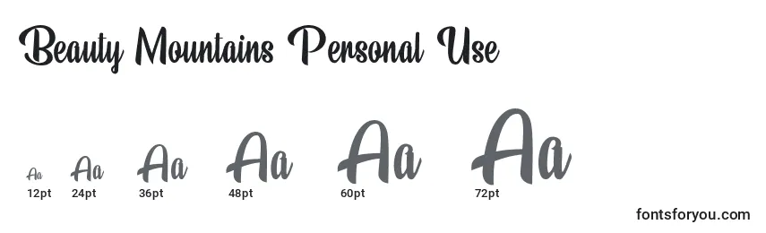 Beauty Mountains Personal Use Font Sizes